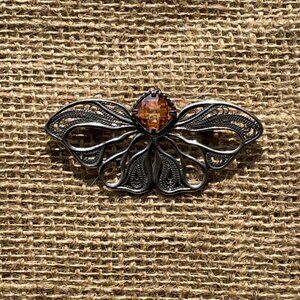 Silpada Sterling Butterfly Yellow CZ Pendant